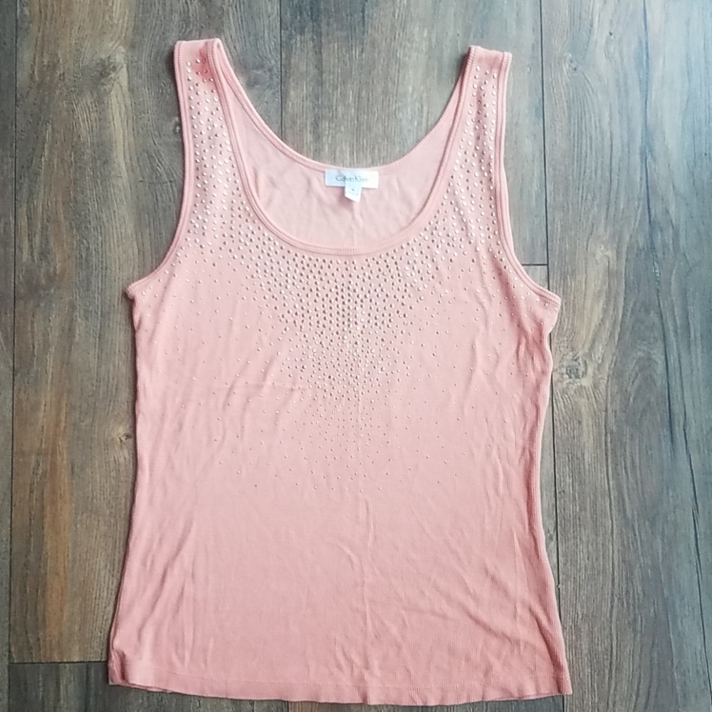 Calvin Klein ribbed embellished tank medium